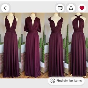 Plum Purple Plus Size Floor Length Infinity Dress